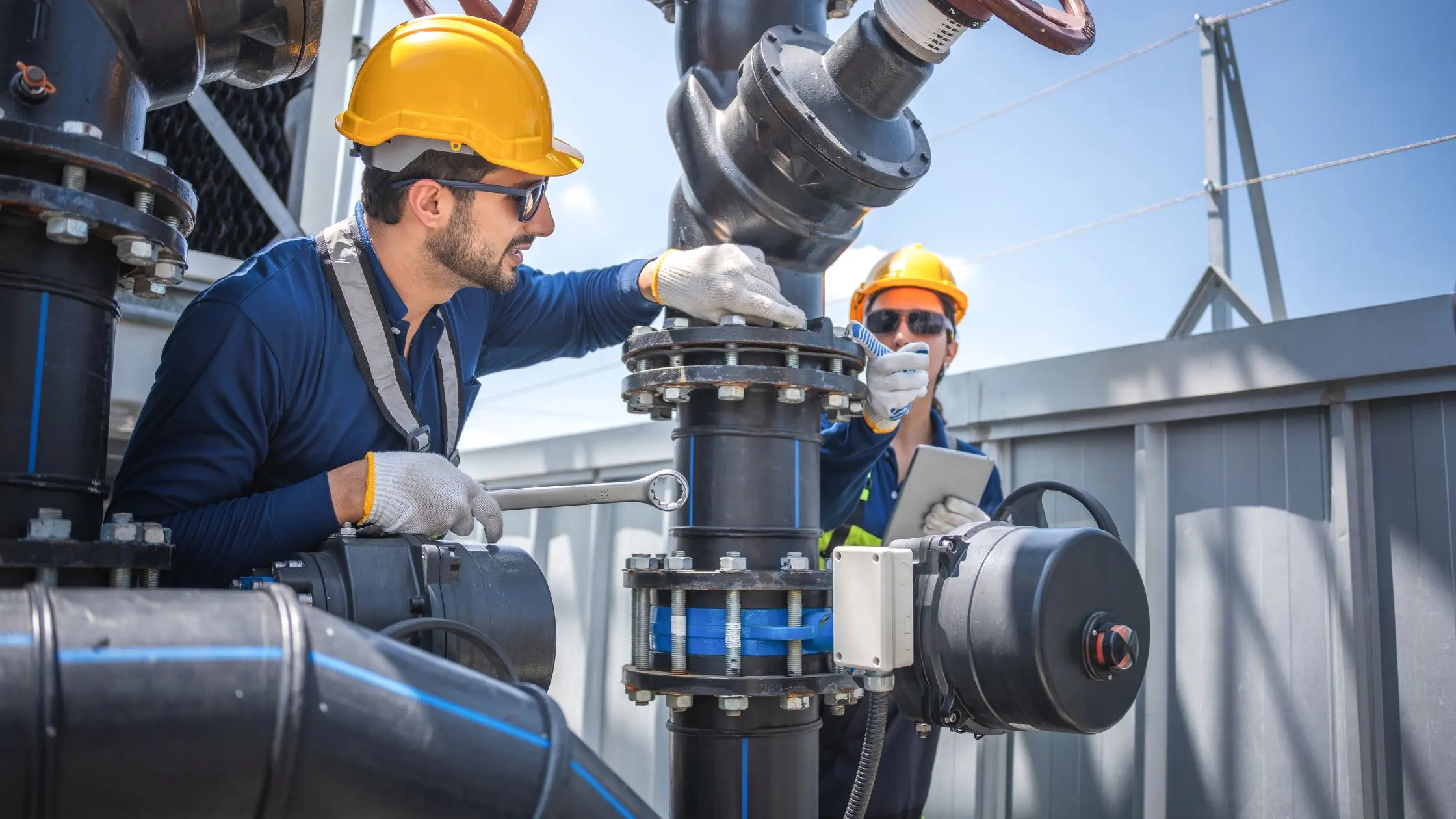 Motore industriale con sensore per la manutenzione predittiva, in un ambiente di fabbrica moderno.